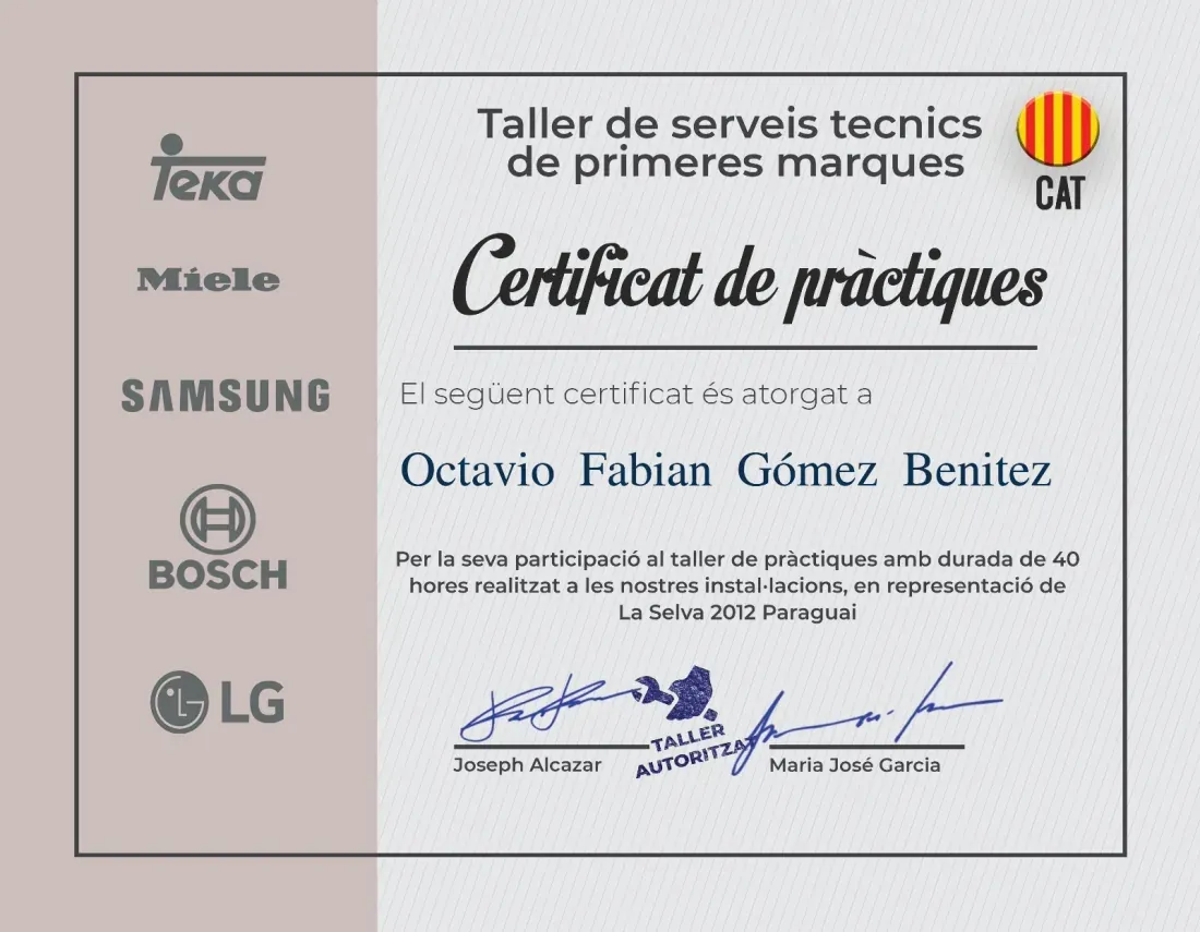 Certificado de La Selva 2012